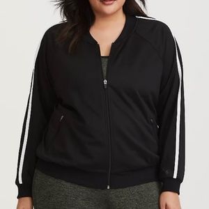 Torrid Women's Black & White Stripe Active Track Jacket Size 1X